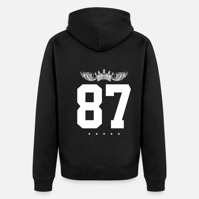 87 Couronne numérique - Veste à capuche bio Premium Unisexe - noir