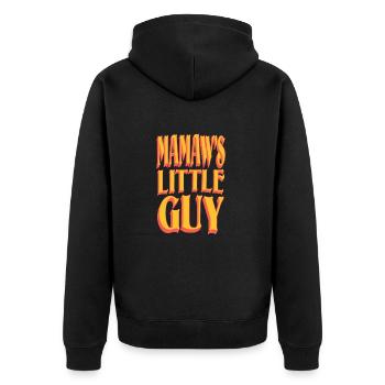Mamaw's Little Guy Funny Grandparent Saying Design - Unisex Premium Organic Zip Hoodie - black - Back - Nico (187cm)