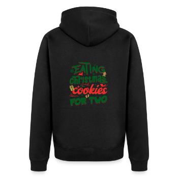 Eating Christmas Cookies For Two Funny Maternity - Unisex Premium Organic Zip Hoodie - black - Back - Nico (187cm)