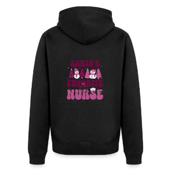 L’infirmière préférée du Père Noël : une travailleuse médicale autorisée - Veste à capuche bio Premium Unisexe - noir - Dos - Nico (187cm)