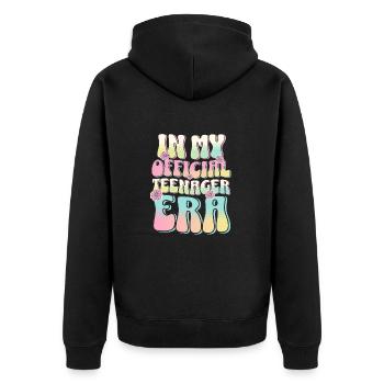 In My Official Teenager Era 13th Birthday Party - Unisex Premium Organic Zip Hoodie - black - Back - Nico (187cm)