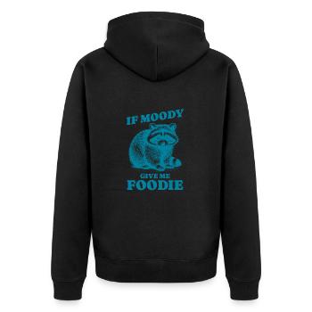 Si Moody Donnez-moi Foodie Citation drôle Raccoon Design - Veste à capuche bio Premium Unisexe - noir - Dos - Nico (187cm)