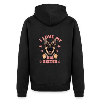 I love my big sister Berger Allemand enfant bébé - Veste à capuche bio Premium Unisexe - noir - Dos - Nico (187cm)