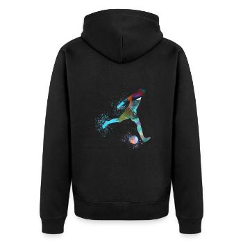 football ,footballer , football,graffiti - Unisex Premium Organic Zip Hoodie - black - Back - Nico (187cm)
