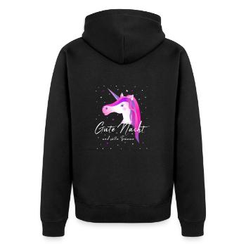 Unicorn good night unicorn - Unisex Premium Organic Zip Hoodie - black - Back - Nico (187cm)