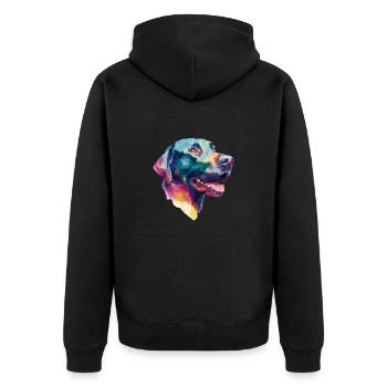 Conception Low Poly Labrador Retriever - Veste à capuche bio Premium Unisexe - noir - Dos - Nico (187cm)
