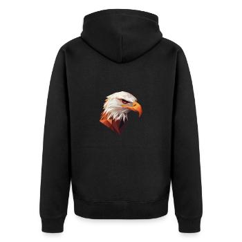 Eagle Head Low Poly Art Logo Design - Unisex Premium Organic Zip Hoodie - black - Back - Nico (187cm)