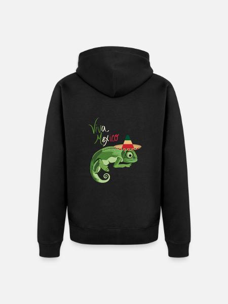 Viva Mexico Sombrero - Unisex Premium Organic Zip Hoodie - black