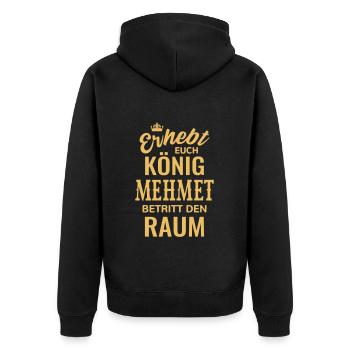 Name Mehmet Geschenk Geburtstag lustig König - Unisex Premium Bio Zip Hoodie - Schwarz - Hinten - Nico (187cm)