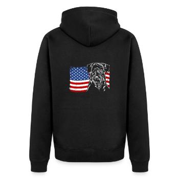Schnauzer America Flag Dog Dogs Wilsigns - Unisex Premium Organic Zip Hoodie - black - Back - Nico (187cm)