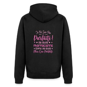 Ein mehr als perfekter Apotheker, ein Traumberuf - Unisex Premium Bio Zip Hoodie - Schwarz - Hinten - Nico (187cm)
