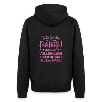 A more than perfect volleyball player, a dream job - Unisex Premium Organic Zip Hoodie - black - Back - Nico (187cm)