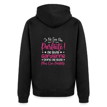 A more than perfect Guardian, a dream job - Unisex Premium Organic Zip Hoodie - black - Back - Nico (187cm)