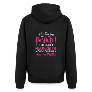 Ein mehr als perfekter Apotheker, ein Traumberuf - Unisex Premium Bio Zip Hoodie - Schwarz - Hinten - Nico (187cm)