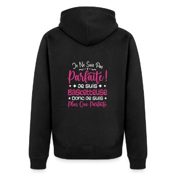 A more than perfect basketball player, a dream job - Unisex Premium Organic Zip Hoodie - black - Back - Nico (187cm)