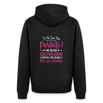Une Skieuse plus que parfaite, métier de rêve - Veste à capuche bio Premium Unisexe - noir - Dos - Nico (187cm)