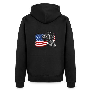 German Wirehair America Flag Dogs Wilsigns - Veste à capuche bio Premium Unisexe - noir - Dos - Nico (187cm)