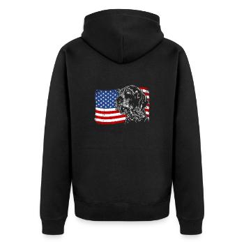 German Wirehair America Flag Dogs Wilsigns - Veste à capuche bio Premium Unisexe - noir - Dos - Nico (187cm)