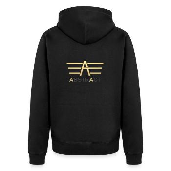 Abstract 3D - Unisex Premium Bio Zip Hoodie - Schwarz - Hinten - Nico (187cm)