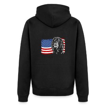 Gordon Setter Amérique Flag Dogs Wilsigns - Veste à capuche bio Premium Unisexe - noir - Dos - Nico (187cm)