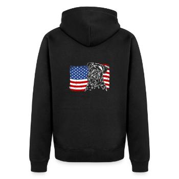 Irish Soft Coated Wheaten Terrier America Flag - Unisex Premium Organic Zip Hoodie - black - Back - Nico (187cm)