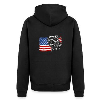 Staffordshire Bull Terrier America Flag Dogs - Veste à capuche bio Premium Unisexe - noir - Dos - Nico (187cm)