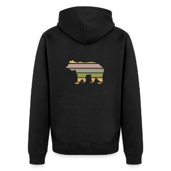 ours habitant de la forêt de la forêt ours brun-coucher de soleil - Veste à capuche bio Premium Unisexe - noir - Dos - Nico (187cm)