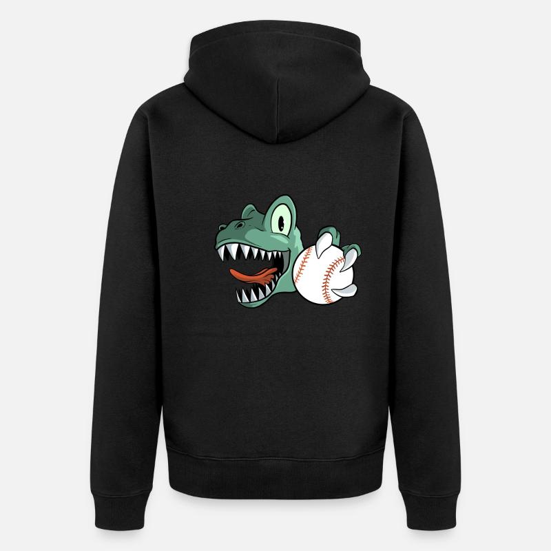 T-Rex Dinosaur Baseball - Veste à capuche bio Premium Unisexe - noir