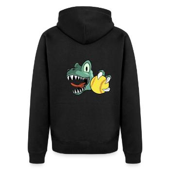 T-Rex Dinosaur Softball - Veste à capuche bio Premium Unisexe - noir - Dos - Nico (187cm)