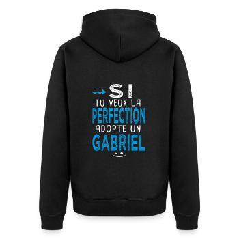 Gabriel Si tu veux la perfection adopte un gabriel - Veste à capuche bio Premium Unisexe - noir - Dos - Nico (187cm)