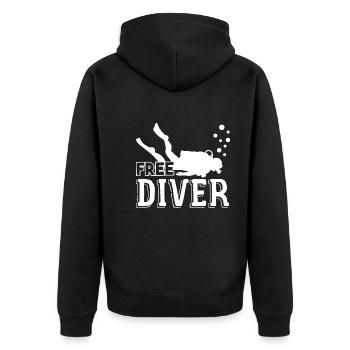 Diving Diving Free Diver - Unisex Premium Organic Zip Hoodie - black - Back - Nico (187cm)