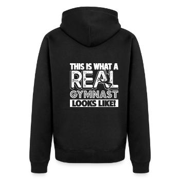 Gymnast Real Gymnast Looks Like - Unisex Premium Organic Zip Hoodie - black - Back - Nico (187cm)