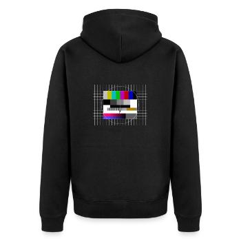 Testbild - Unisex Premium Bio Zip Hoodie - Schwarz - Hinten - Nico (187cm)