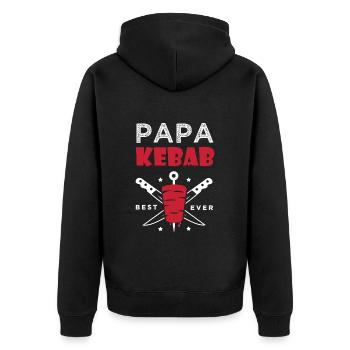 papa kebab cadeau papa chef meilleur kebab - Veste à capuche bio Premium Unisexe - noir - Dos - Nico (187cm)