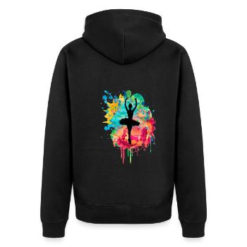 Ballerine dans la danse PopArt - Veste à capuche bio Premium Unisexe - noir - Dos - Nico (187cm)