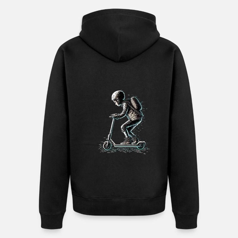 Stuntscooter de style ASCII - Veste à capuche bio Premium Unisexe - noir