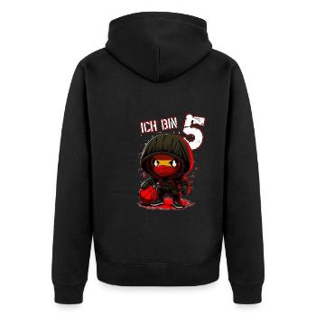 Anniversaire des enfants 5 ans - Basketball Ninja - Veste à capuche bio Premium Unisexe - noir - Dos - Nico (187cm)