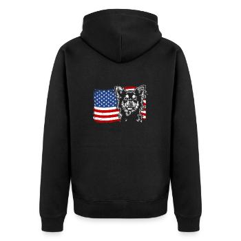 Chihuahua America Flag Dogs Wilsigns - Veste à capuche bio Premium Unisexe - noir - Dos - Nico (187cm)