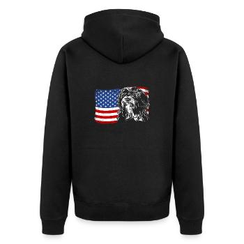 Tibetan Terrier America Flag Dogs Dog Wilsigns - Veste à capuche bio Premium Unisexe - noir - Dos - Nico (187cm)