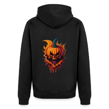 halloween citrouille maléfique - Veste à capuche bio Premium Unisexe - noir - Dos - Nico (187cm)
