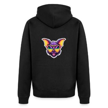 Bat / Vampire / Dracula / Animal / Halloween - Unisex Premium Organic Zip Hoodie - black - Back - Nico (187cm)