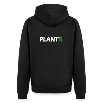 PLANTS - Unisex Premium Bio Zip Hoodie - Schwarz - Hinten - Nico (187cm)