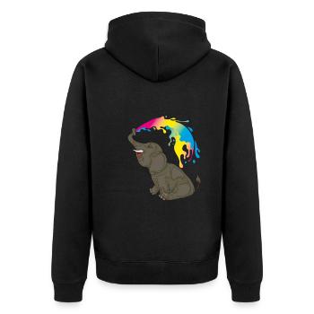 LGBT Elephant Pan Pride Month Gift Pansexual - Unisex Premium Organic Zip Hoodie - black - Back - Nico (187cm)