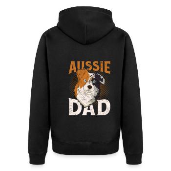 Aussie Papa Dog Gift Berger australien - Veste à capuche bio Premium Unisexe - noir - Dos - Nico (187cm)