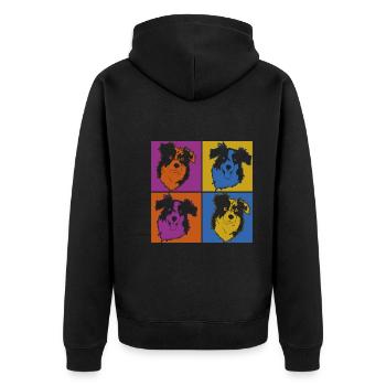 Pop Art Dog Gift Aussie Berger Australien - Veste à capuche bio Premium Unisexe - noir - Dos - Nico (187cm)