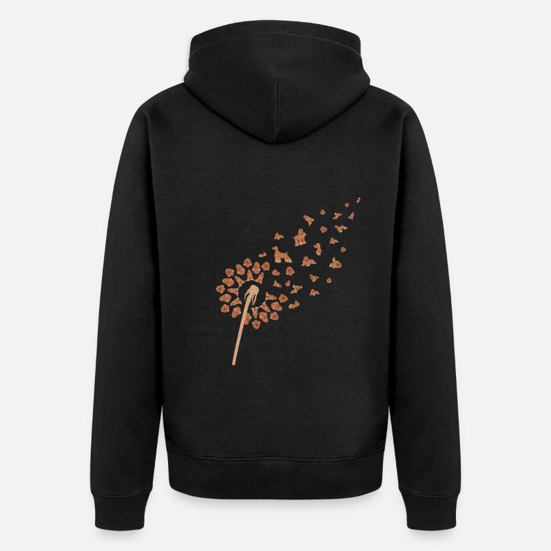 Chiens Pissenlit Cadeau Cocker Épagneul - Veste à capuche bio Premium Unisexe - noir