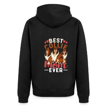 Amoureux des chiens Cadeau de fête des mères Chien Mama Collie - Veste à capuche bio Premium Unisexe - noir - Dos - Nico (187cm)