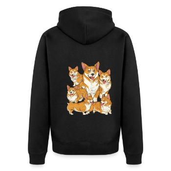 Chien Cadeau Chien Amoureux des Chiens Welsh Corgi - Veste à capuche bio Premium Unisexe - noir - Dos - Nico (187cm)