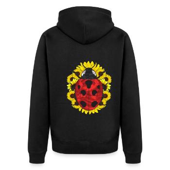 Idée cadeau tournesol Insecte Animal Coccinelle - Veste à capuche bio Premium Unisexe - noir - Dos - Nico (187cm)