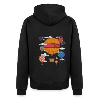 Montgolfière Montgolfière Montgolfière - Veste à capuche bio Premium Unisexe - noir - Dos - Nico (187cm)
